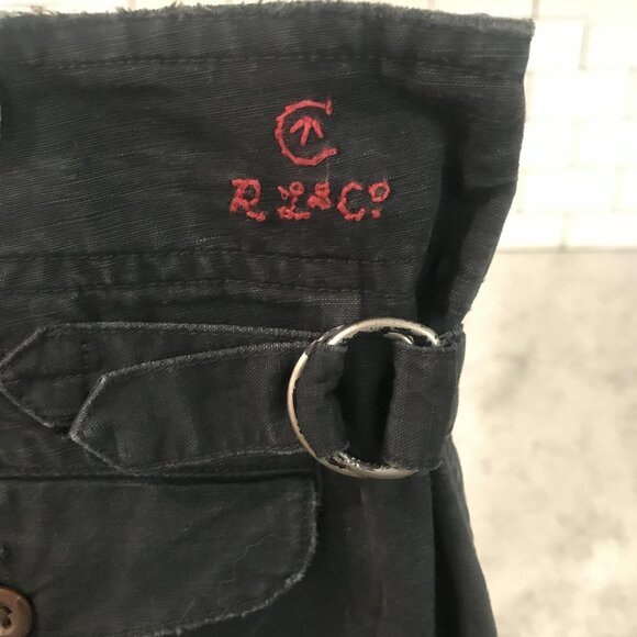 Polo Ralph Lauren Pants Mens 38x32 Black Military Crew Linen Cinch Back Braces - Picture 6 of 16